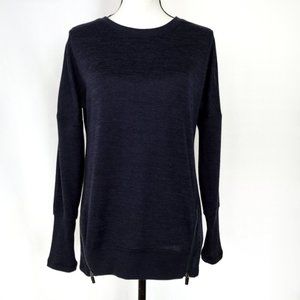 Active Life Navy Blue Long Sleeved Pullover Sweater With Expandable Hem